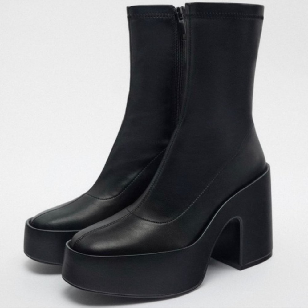 ZARA Platform ankle boots size 40